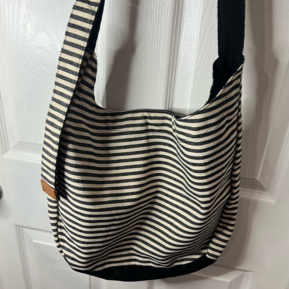 Striped Black and White Women's Bag
